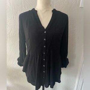 anthropologie mauve size 10 black blouse